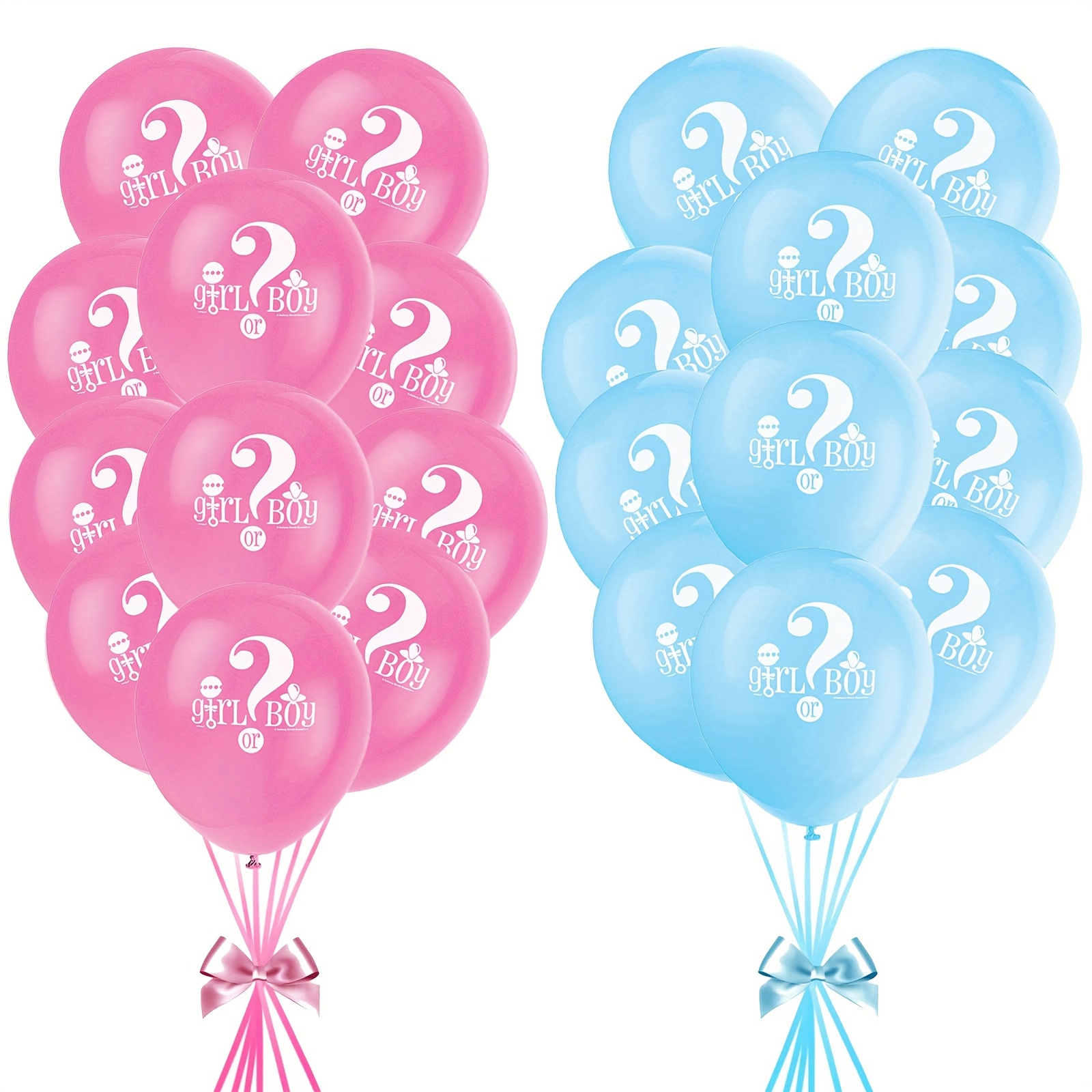 17pcs gender reveal balloons 12 boy peach color