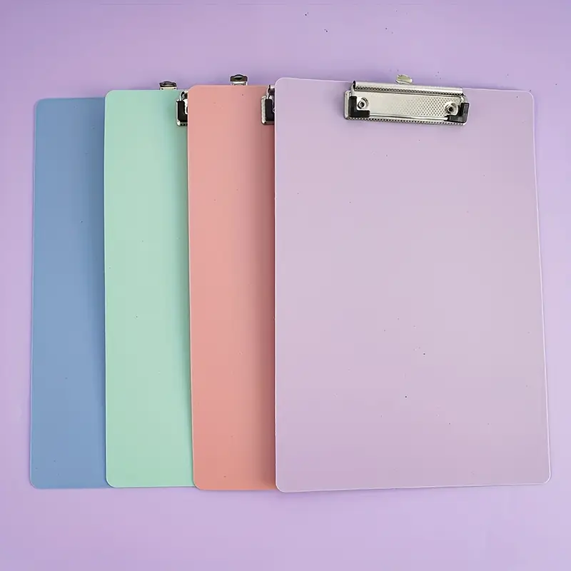 12pcs durable pp a4 clipboards multi color thick file document holders with metal clips for office meetings and writing purple light green Product details 1
