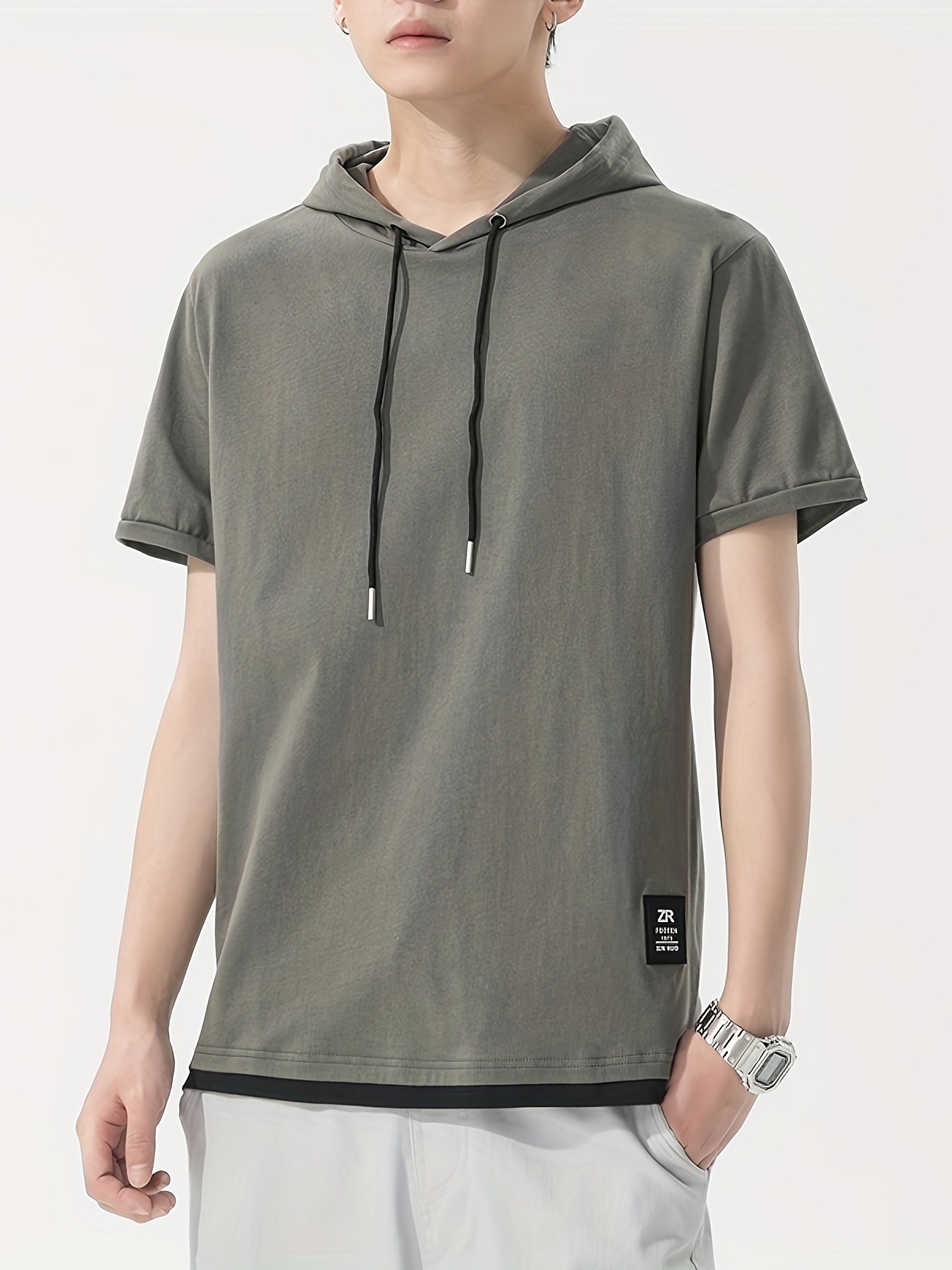 men's 100% cotton solid t shirt casual short sleeve Temu Oman