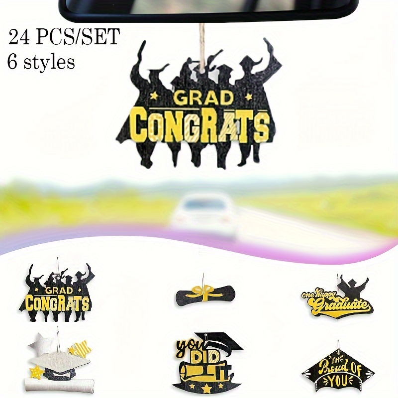 Graduation Season Black Style Wooden Pendants Car Decor Temu Ireland