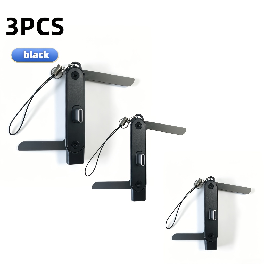 TEMU lot de 3 pièces comprend un support-téléphone adaptateur multifonctionnel 2-en-1 qui sert également de porte-clés. Léger, portable et pliable
