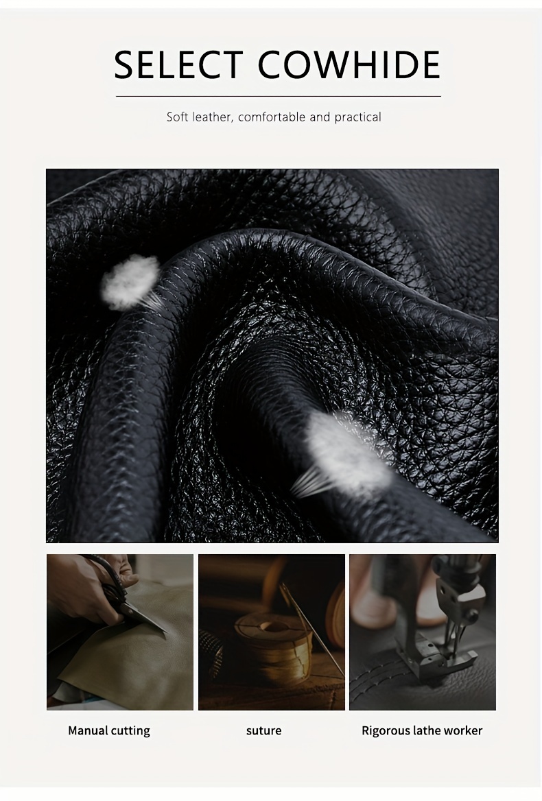 genuine genuine leather womens handbag   handbag with brown genuine leather accents embossed letter design large capacity handbag for everyday use genuine leather purse Product details 4