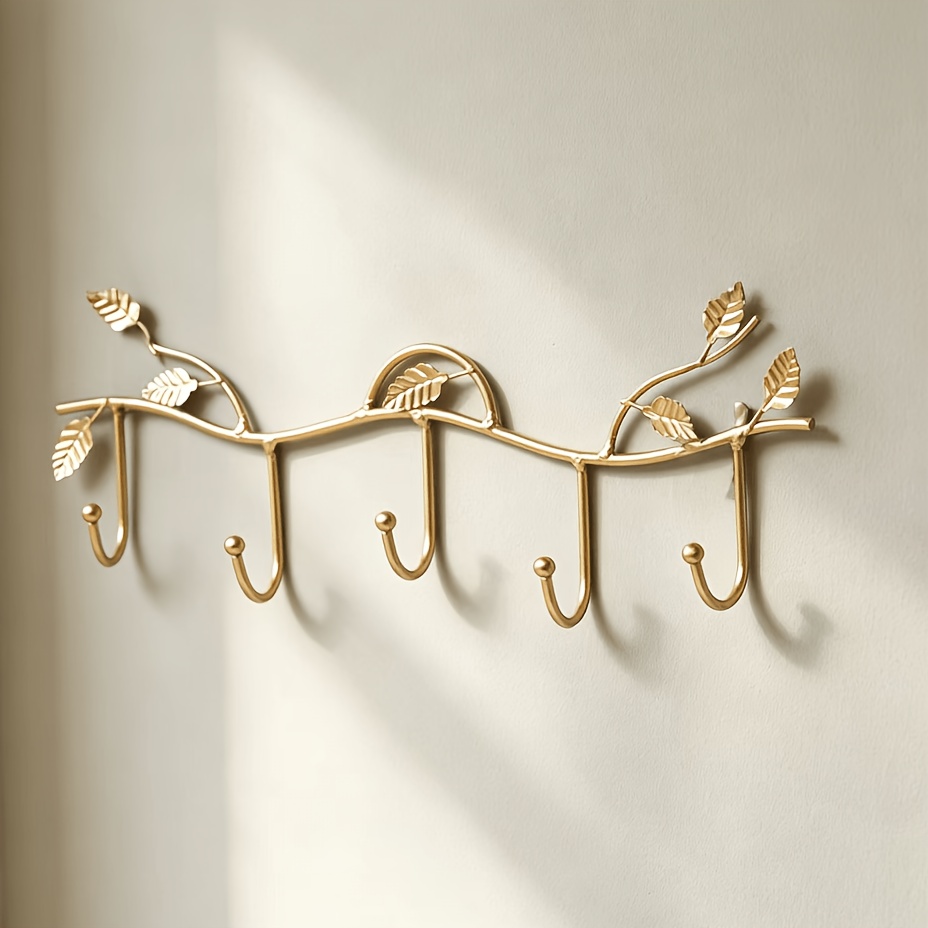 Towel Rack Creative New Metal Maple Leaf 5 Hook Towel Rack Decoration Storage Rack