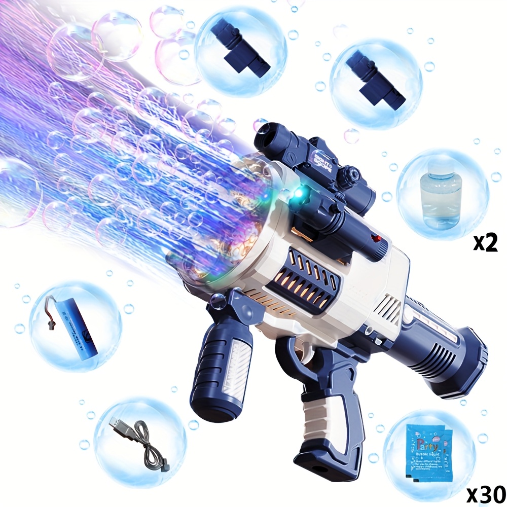rechargeable automatic bubble gun with colorful lights 10 000 bubbles per minute   ideal for   adults   indoor outdoor birthday parties