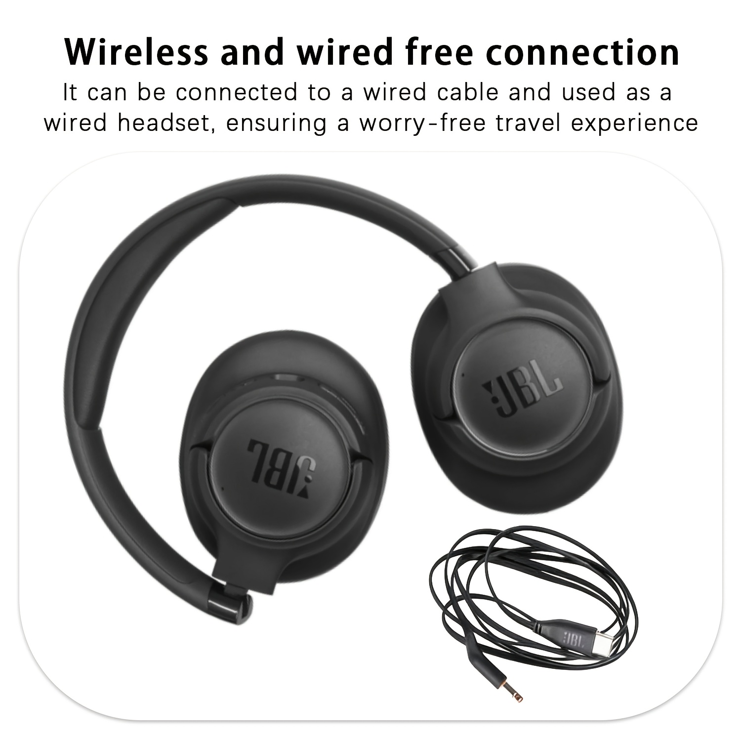 JBL T78ONC Wireless Over-Ear Headphones, BT6.0 Deep Bass Headphones, Noise Cancelling, Long Battery Life, Foldable & Lightweight, for Travel, Work, Sports & Daily Use, Perfect for Adults, Students & Music Lovers