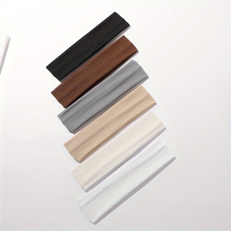 6pcs Women's Sports Headband Elastic Sweat-absorbing Solid Color Hair Ring Hair Band Headband Hair Additions Holiday Gift