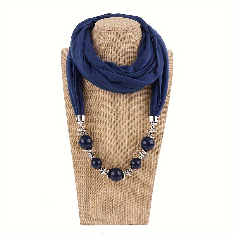 TEMU Elegant Solid Color Scarf - Vintage Style, Thin & Breathable Polyester Neck Scarf, Casual & Formal Wear, Stylish | Classic | Smooth Texture