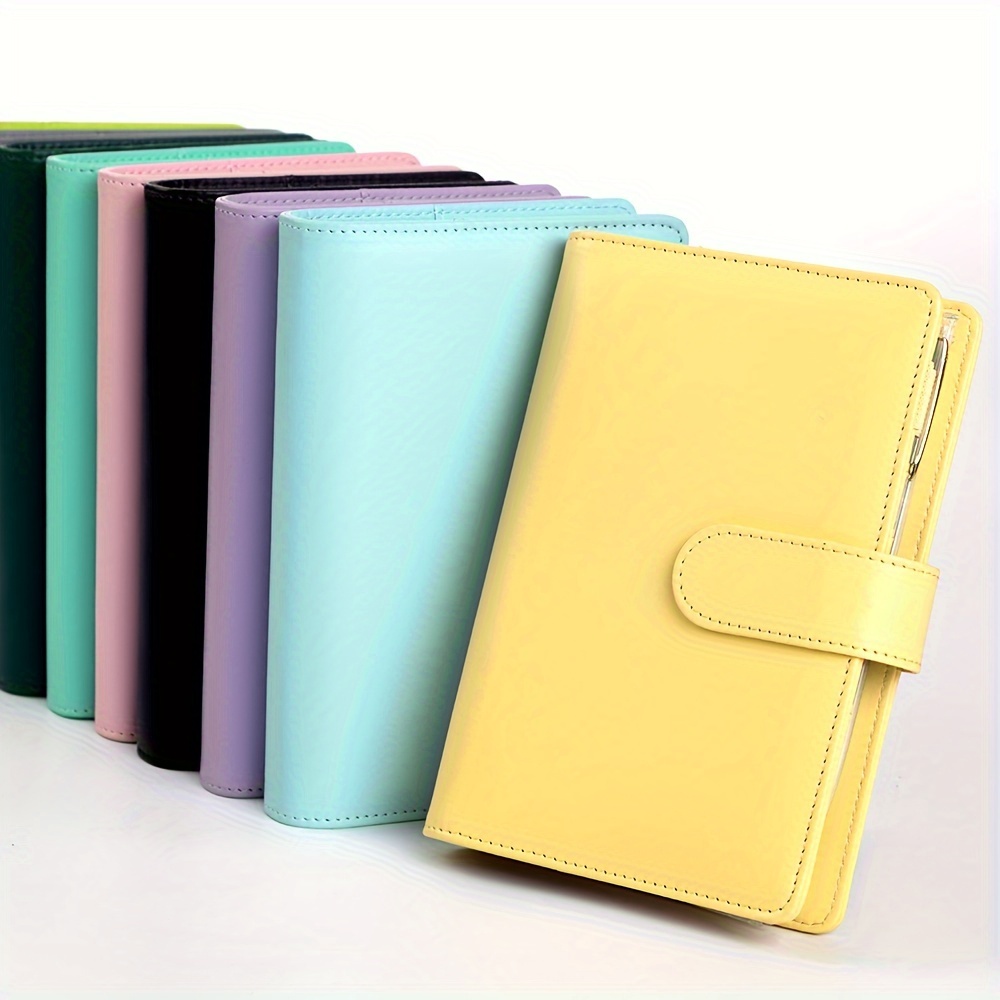 

A6 Pu Leather Budget Binder With Zipper Envelopes - Cash Organizer For Budgeting, 1pc