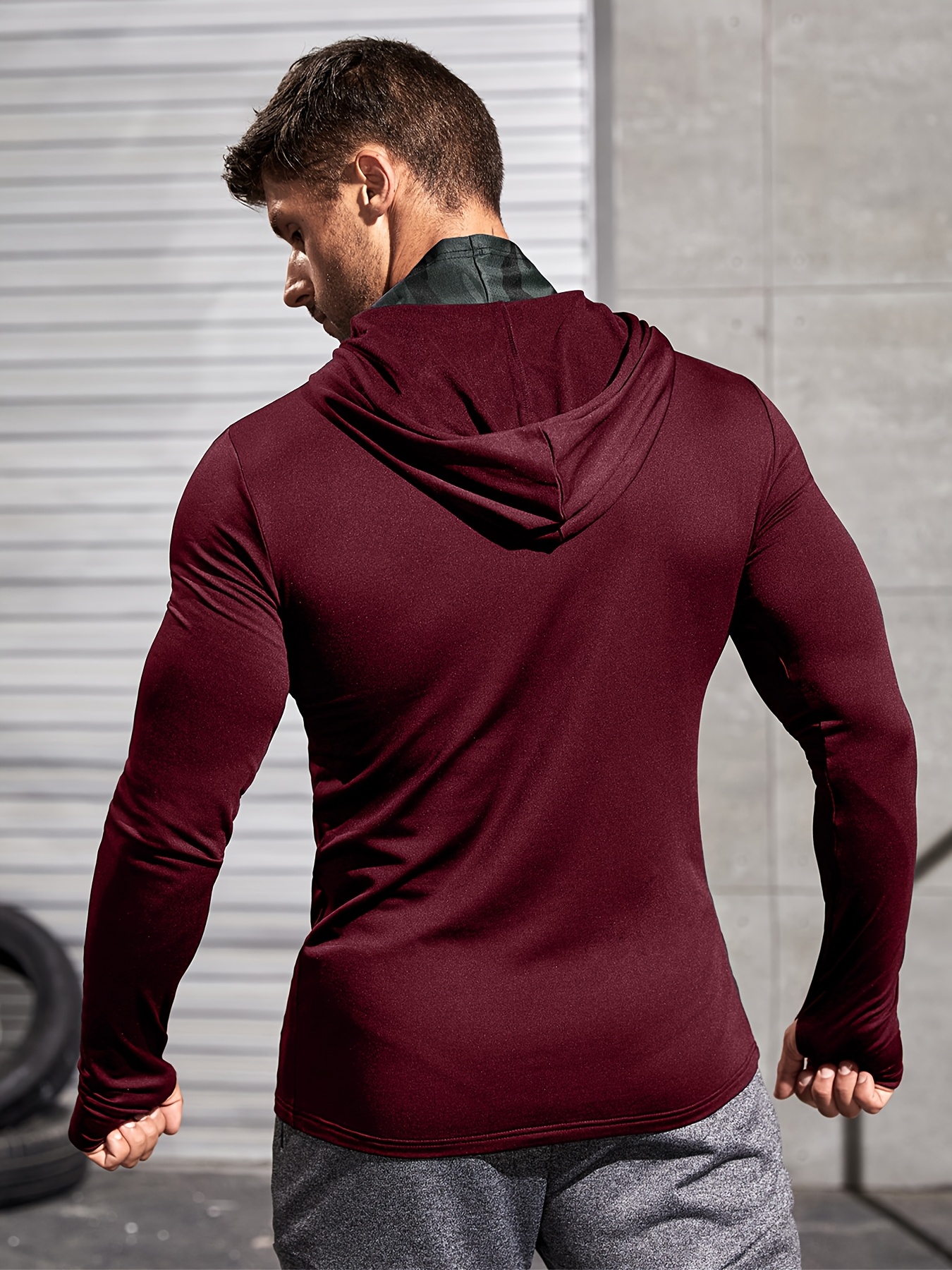 mens sports hoodie with adjustable drawstring