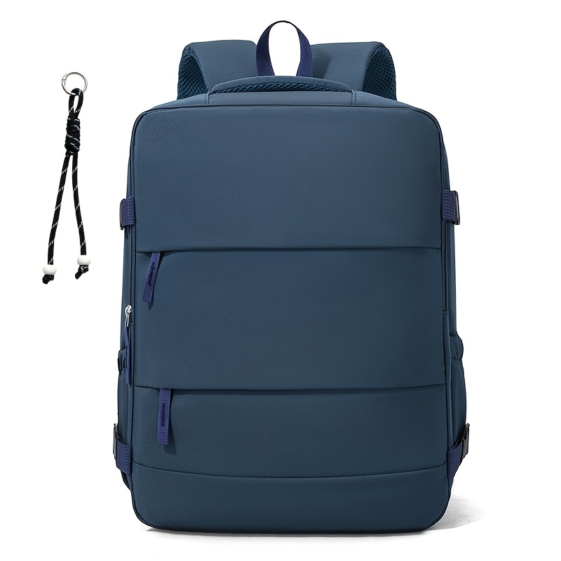 TEMU Airline-approved Travel Backpack, Large Capacity Multi-functional 180° Opening, Suitable For Carry-on. Women's Fashion Backpack With Pendant