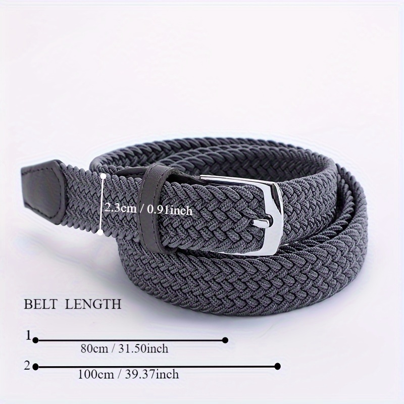 Square Pin Buckle Woven Belt Casual Stylish Braided Belts