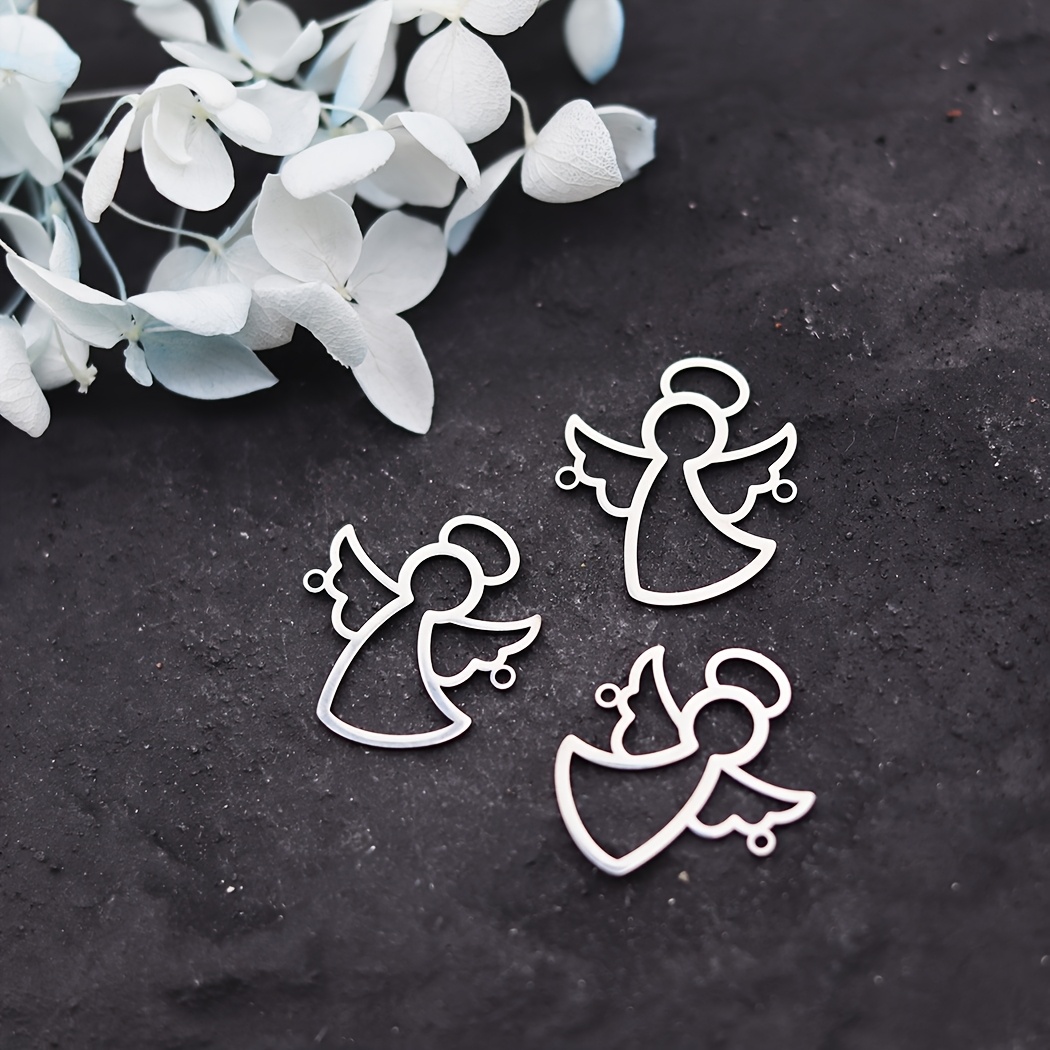 3pcs Charm Pendant For Necklace Bracelets Jewelry Crafts Making Findings Handmade Stainless Steel Charm Minimalist Guardian Tiny Jewelry Luck