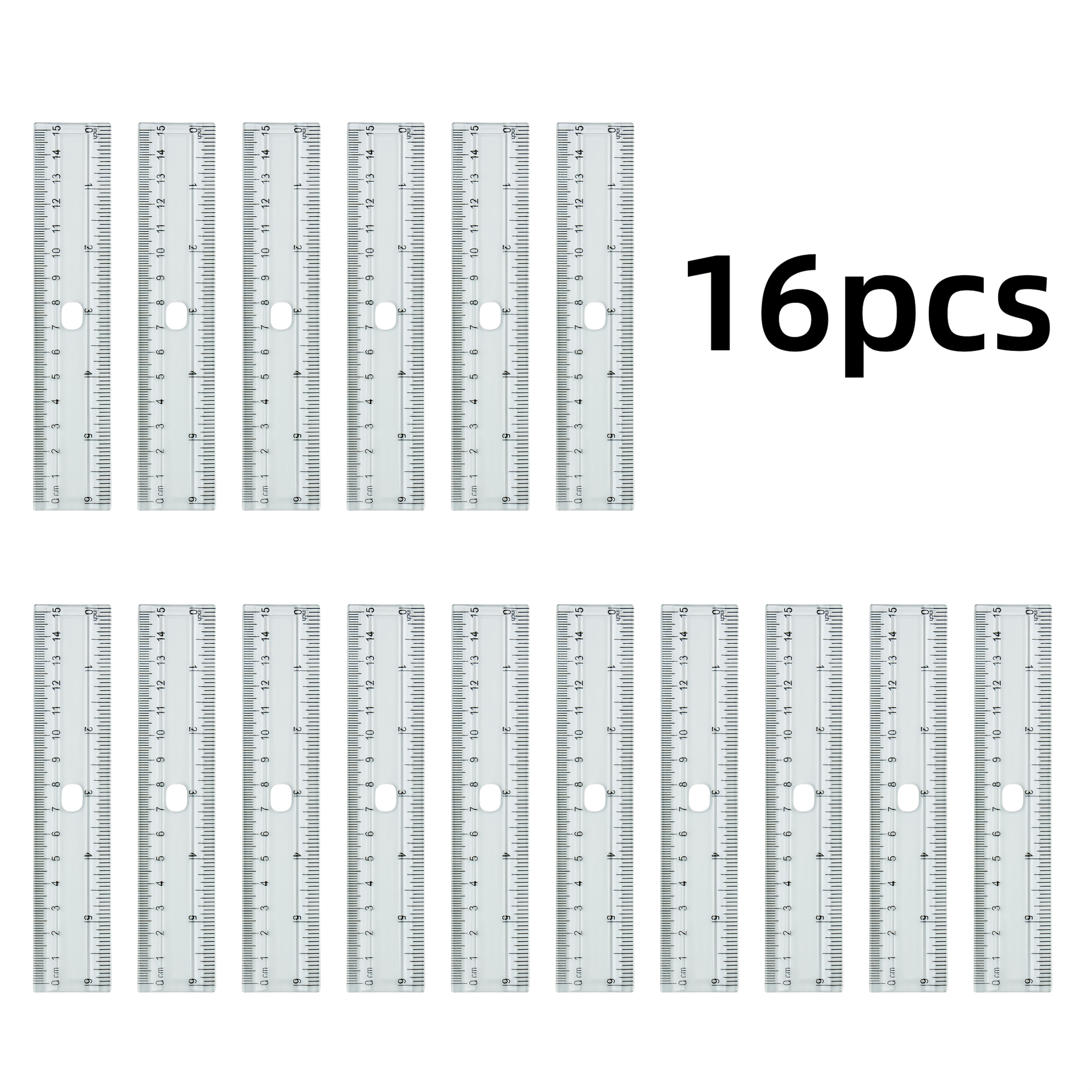 TEMU Set di 16 da 15 cm con 1 foro, estetici, utilizzabili per disegnare e misurare