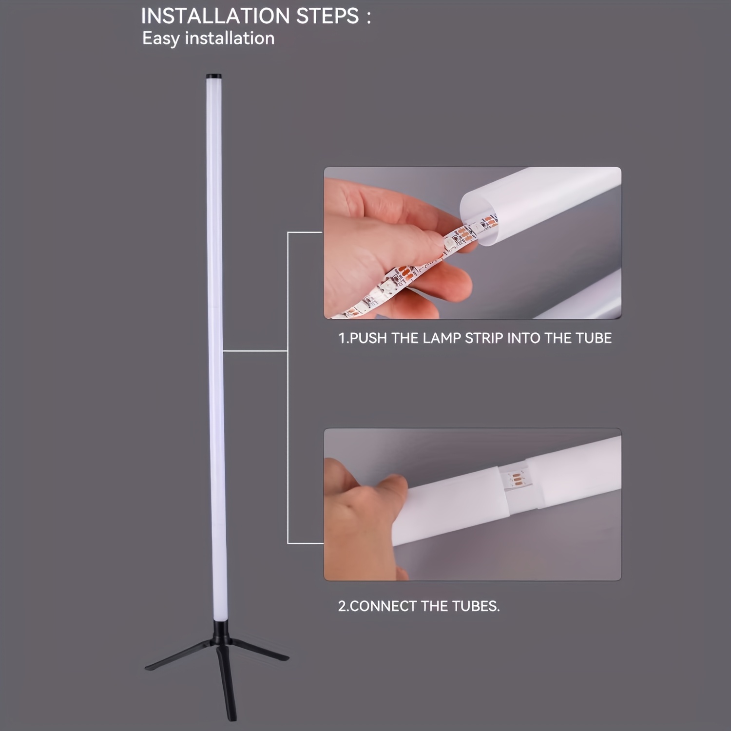 1 шт., rgb многоцветная регулируемая led напольная лампа с usb-питанием, инфракрасным датчиком и функцией синхронизации с музыкой,   для танцевальных залов, игровых комнат, семейных встреч, праздничного декора гостиной, рождественских украшений – отличный подарок друзьям на рождество Детали 5