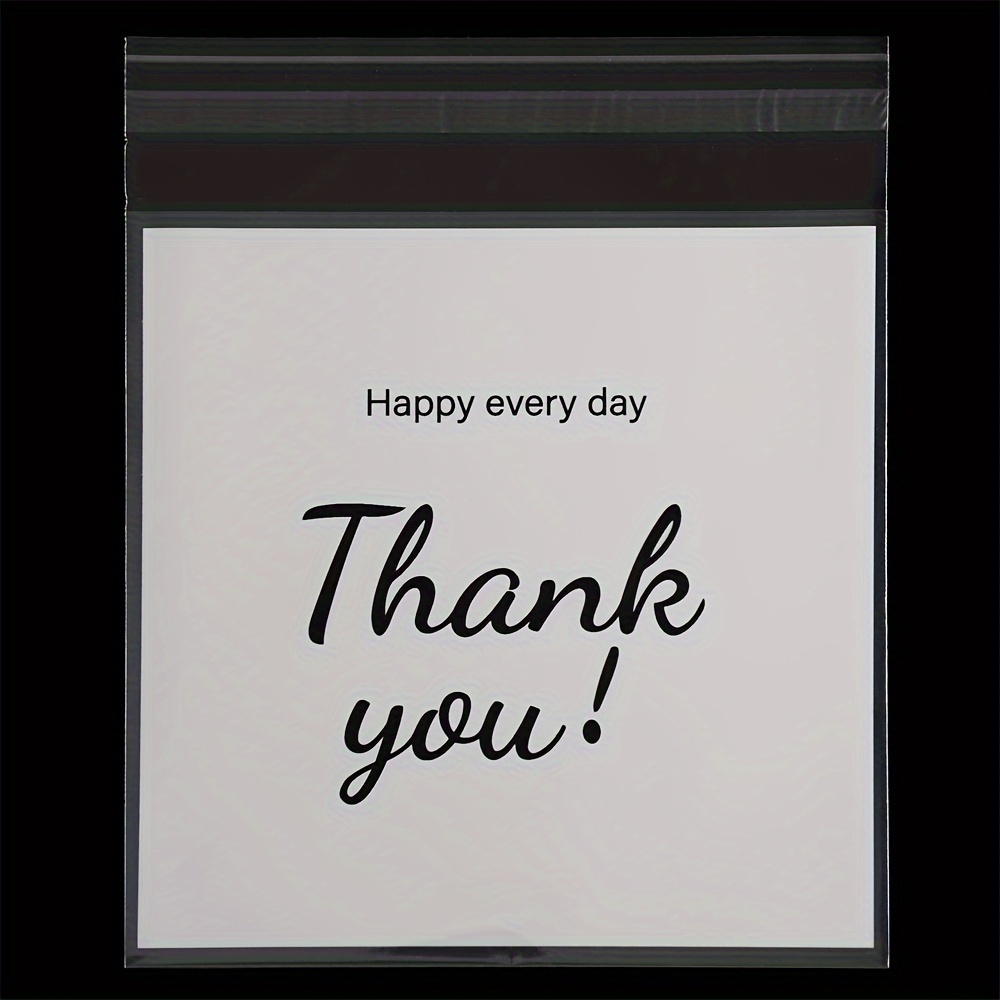 Image of 100pcs Transparent Plastic Bags Thank You Self-adhesive Bags For Homemade Jewellery Gifts Bag Jewelry Packaging Bag
