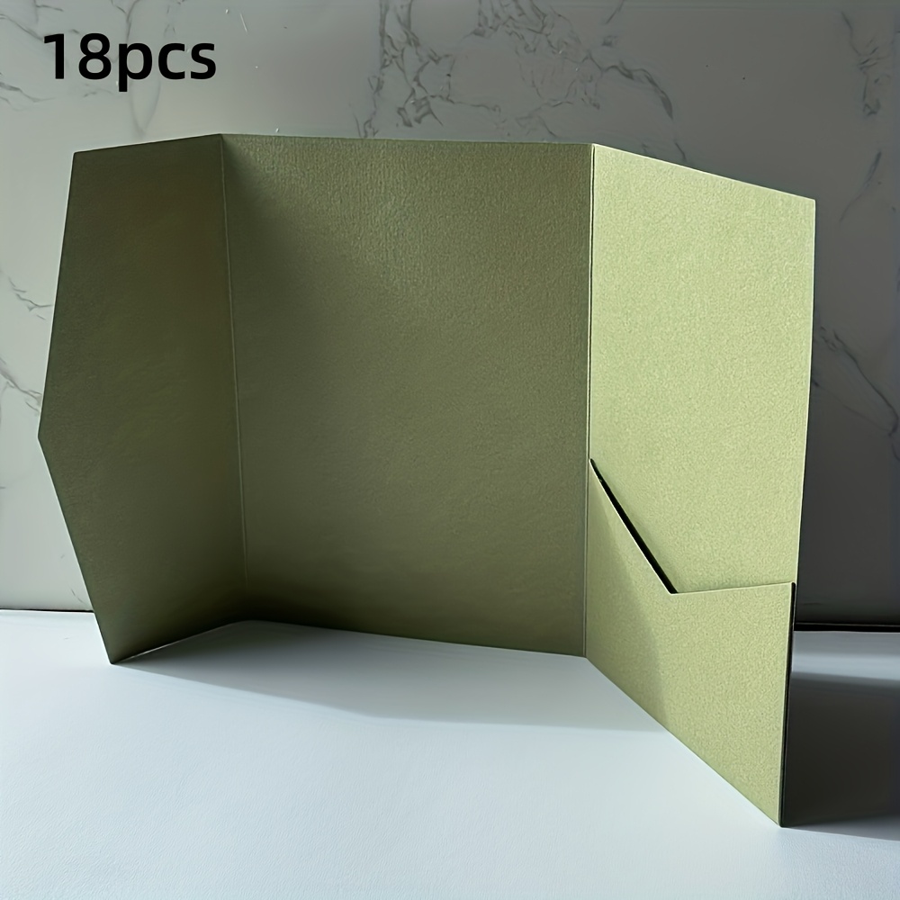 18 Elegant Wedding Invitation Envelopes - 12.7x17.78cm, High-quality Paper, Suitable For Engagements, Baptisms, - Multi-pocket Invitations And Gift Packaging