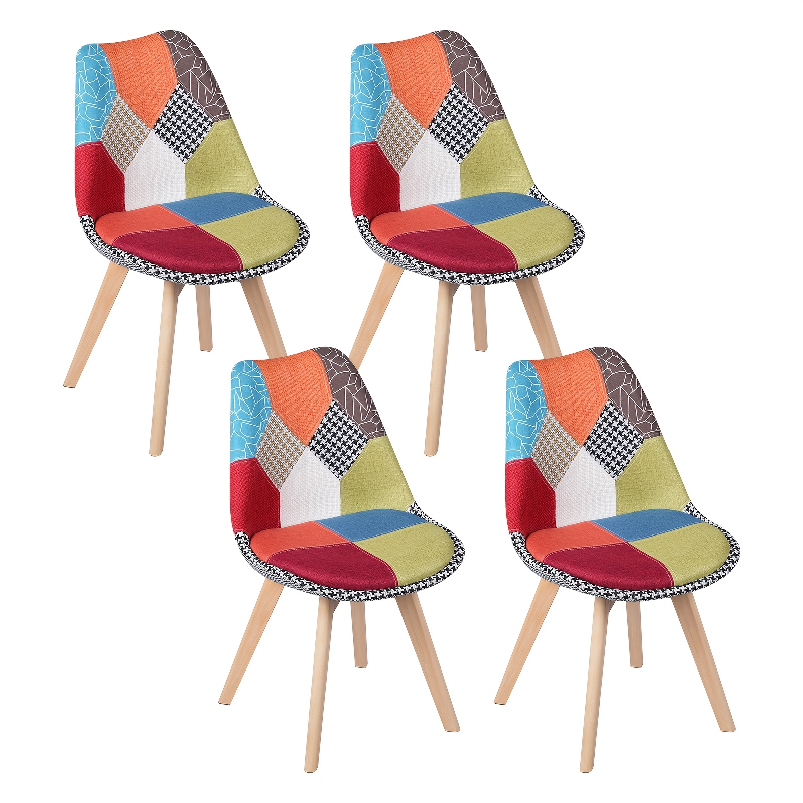 4pcs Dining Chairs, Kitchen Chair, Nordic Style, Breathable And Comfortable, Armless Backrest Chair, Suitable For Kitchen, Dining Room Or Living Room