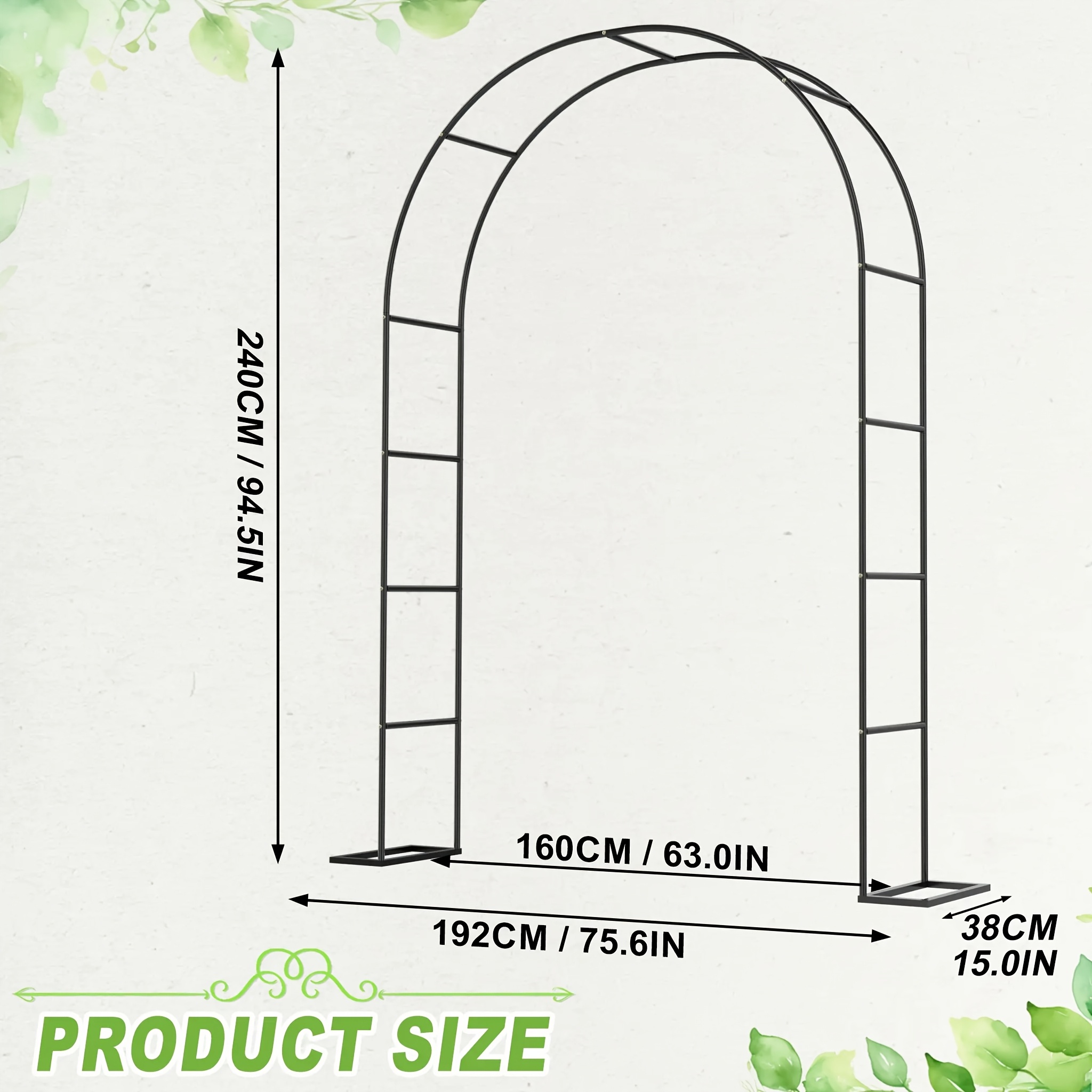 gardening made of metal 192x38x240cm stable rose arch with floor slabs tanning aid for climbing plants   arches for garden wedding celebrations