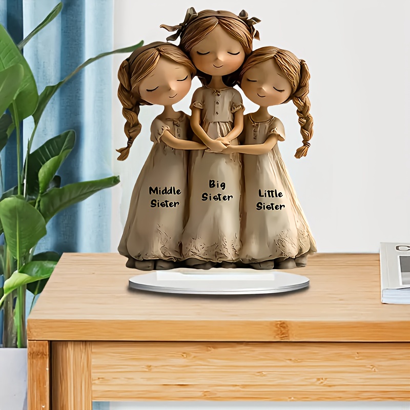 

Acrylic Decorative Sign & Plaque, Triple Sister Figurine, Theme, Multipurpose Tabletop Display, Unique Gift , With 15x20cm For Home, Office, Cafe,