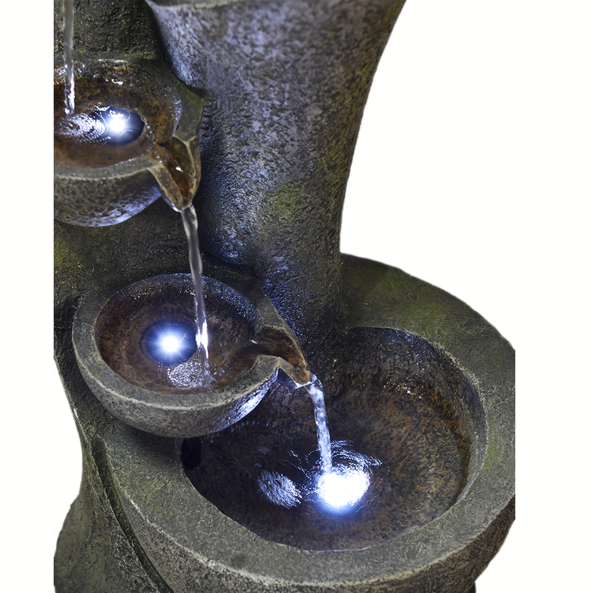 Indoor Outdoor Garden Waterfall Fountains Led Lights - Temu