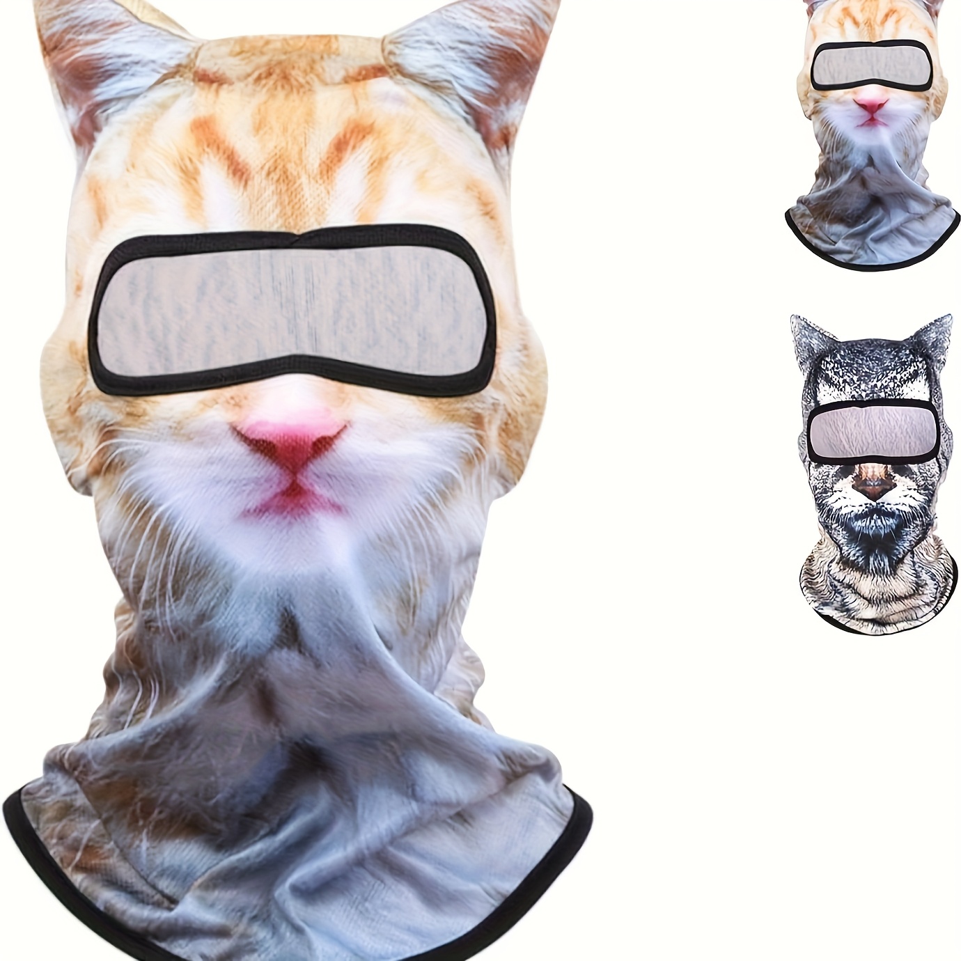 TEMU 1 adet / 2 adet, Kediler için Kayak Maskesi, Kulaklı 3D Kedi Kayak Yüz Maskesi, Açık Hava Aktivitesi Kedi Kayak Maskesi