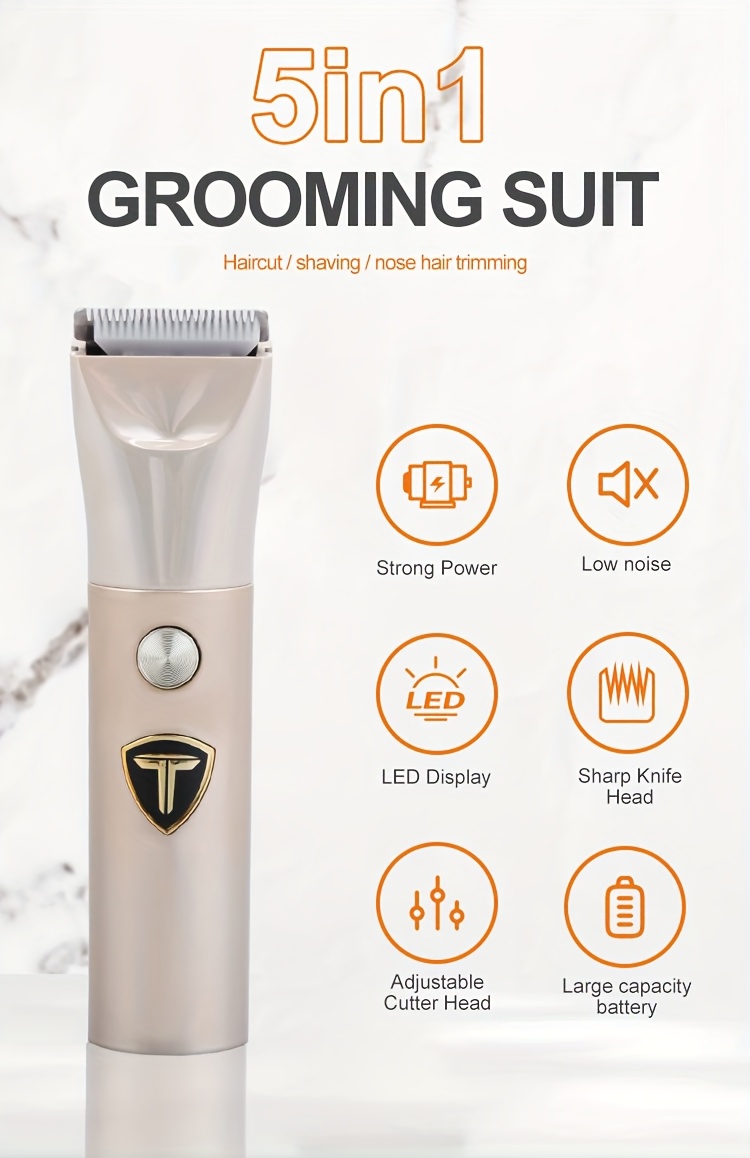 5 in 1 professional body hair trimmer womens groin and body trimmer replaceable head electric shaver including shaver head hair clipper nose hair trimmer and eyebrow knife Product details 0