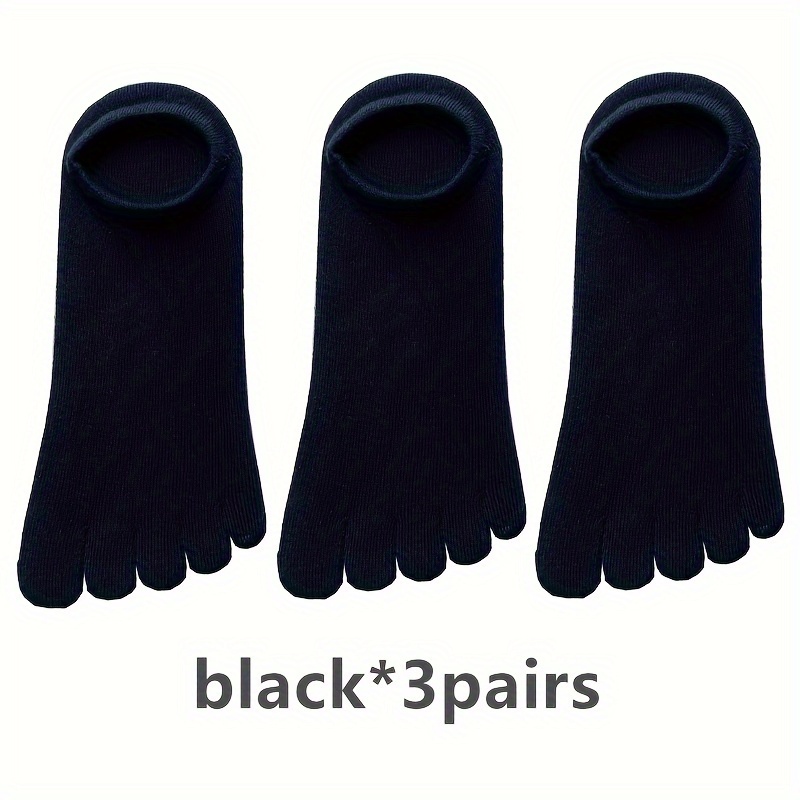 3 Pairs Pack Unisex Plain Toe Socks Comfortable Breathable Shallow Mouth Toe Separator Socks
