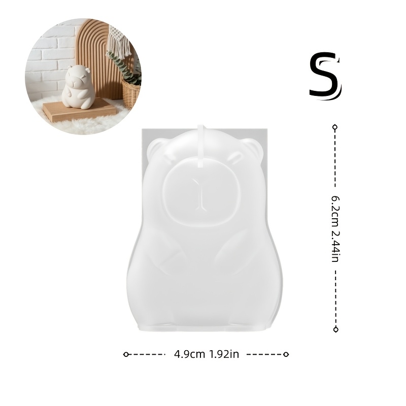 TEMU Moule à DIY avec , Moule en silicone Capybara, Disponible en plusieurs tailles pour bougies d'aromathérapie faites à , expansée en plâtre, Moule