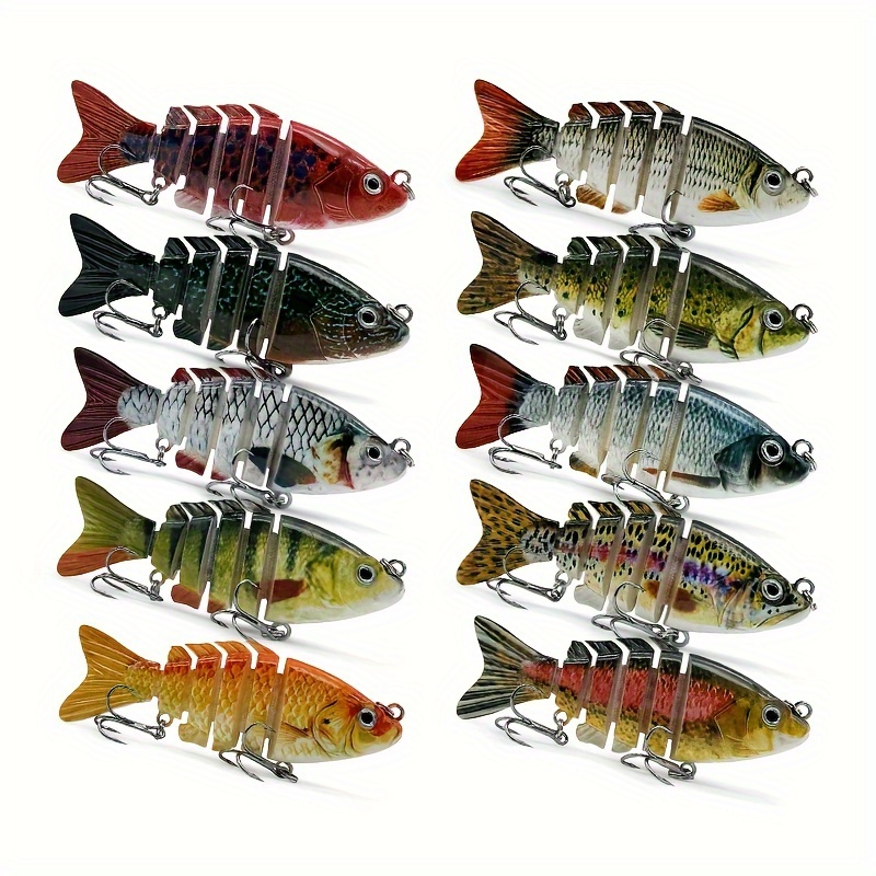 

10pcs Premium Multi-jointed Fishing Lures, 13.5g Sinking Baits For Freshwater & Saltwater Angling - Abs Material