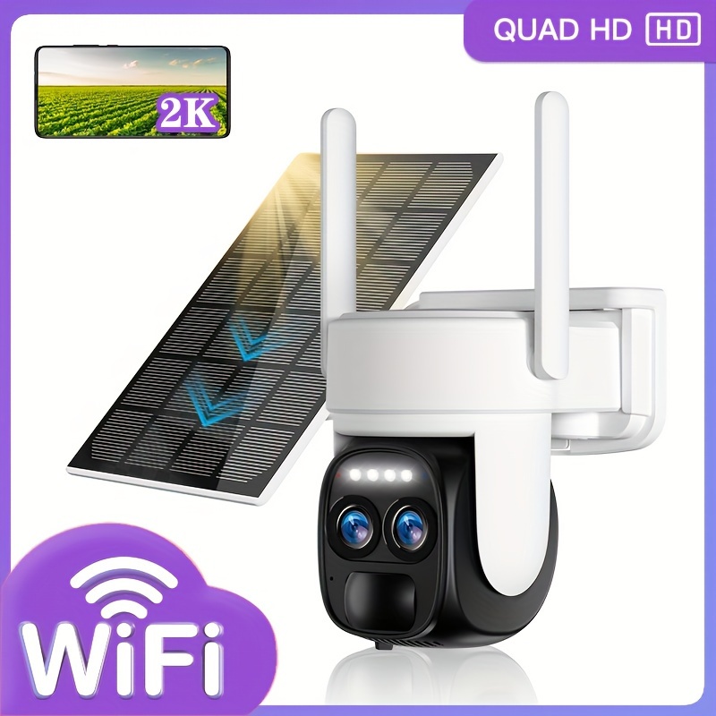 

Wireless Cameras For Home/outdoor Security, Solar Security Cameras: Wireless Outdoor 355° Pan Tilt, 6mp Wifi Camera With Motion Detection, Color Night Vision, 2-way Talk, Sd/cloud Storage.