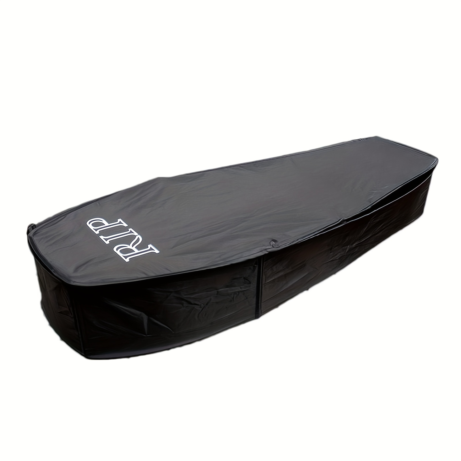TEMU 152cm Halloween Coffin Prop For Outdoor Lawn And Cemetery Scenes. Life-size Design, Easy To Assemble. Ideal For Haunted Houses, Parties, And