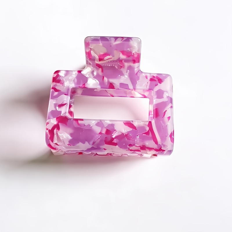 Image of New Hollow Pvc Small Square Hair Claw Clip Easy Temperament Shark Clip Ponytail Clip Bangs Clip Back Of Head Hair Claw Clip
