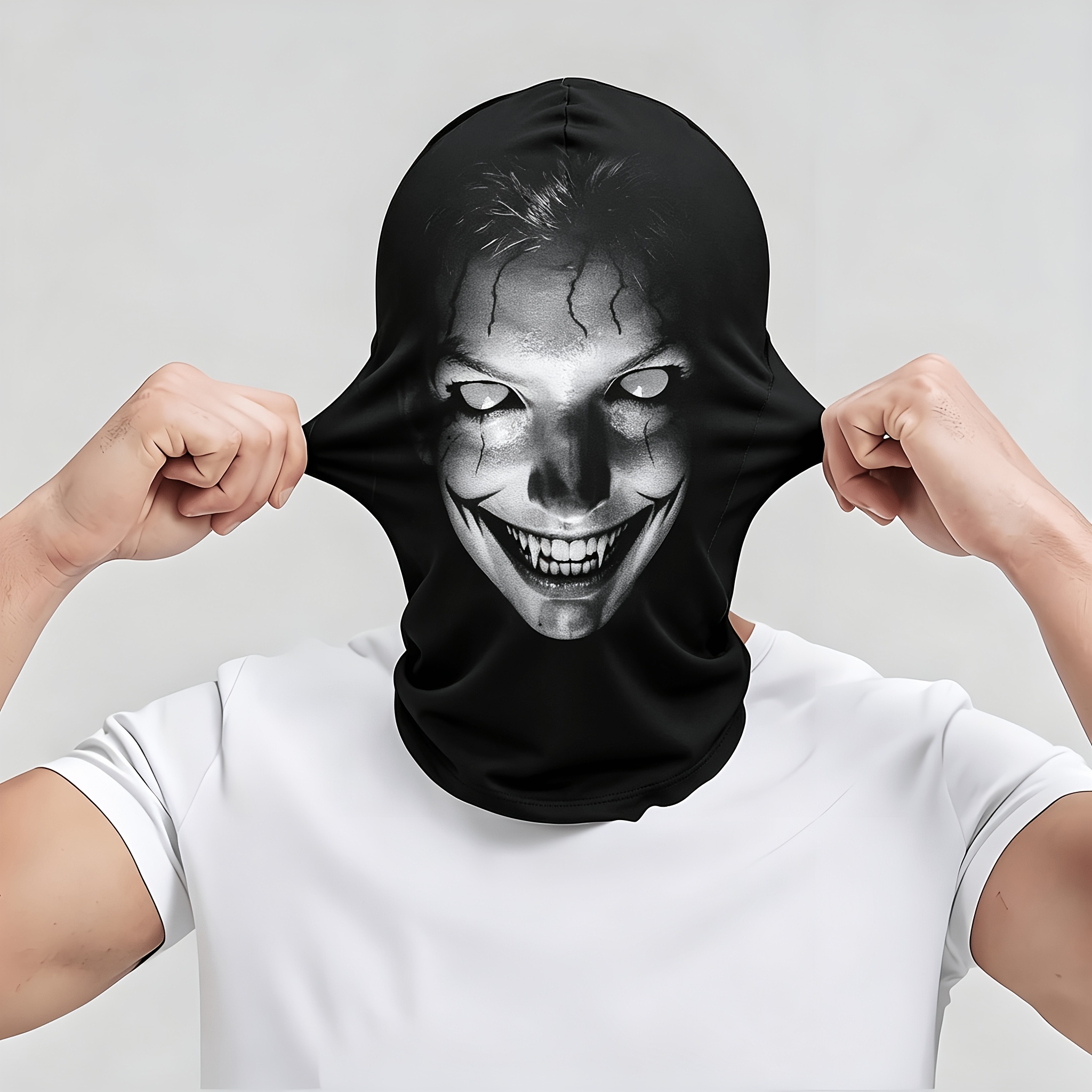 Pale Grinning Face Mask, Halloween Costume Prop