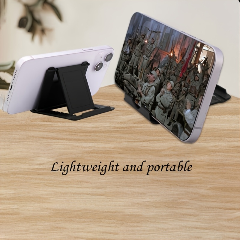 TEMU Set Of 2 Foldable Phone Stands, Adjustable Height, Lightweight And Portable, Compatible With Phones And Tablets, Easy To Fold Desktop Tablet And