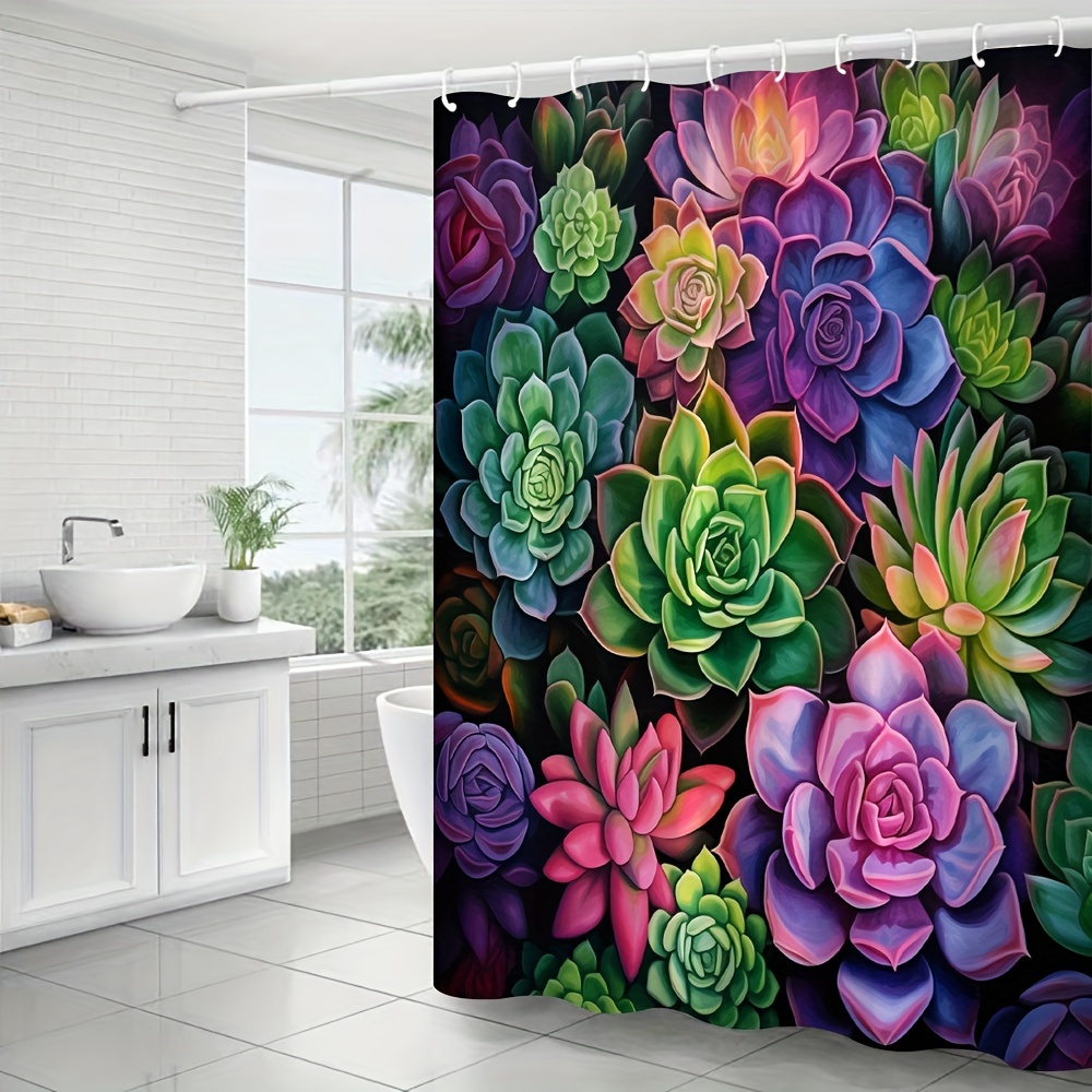 1pc 180x180cm Retro Aesthetics Shower Curtain With Plastic Hooks, Butterfly  Printed Fabric Waterproof Bathroom Decoration Divider Curtain, Multicolor