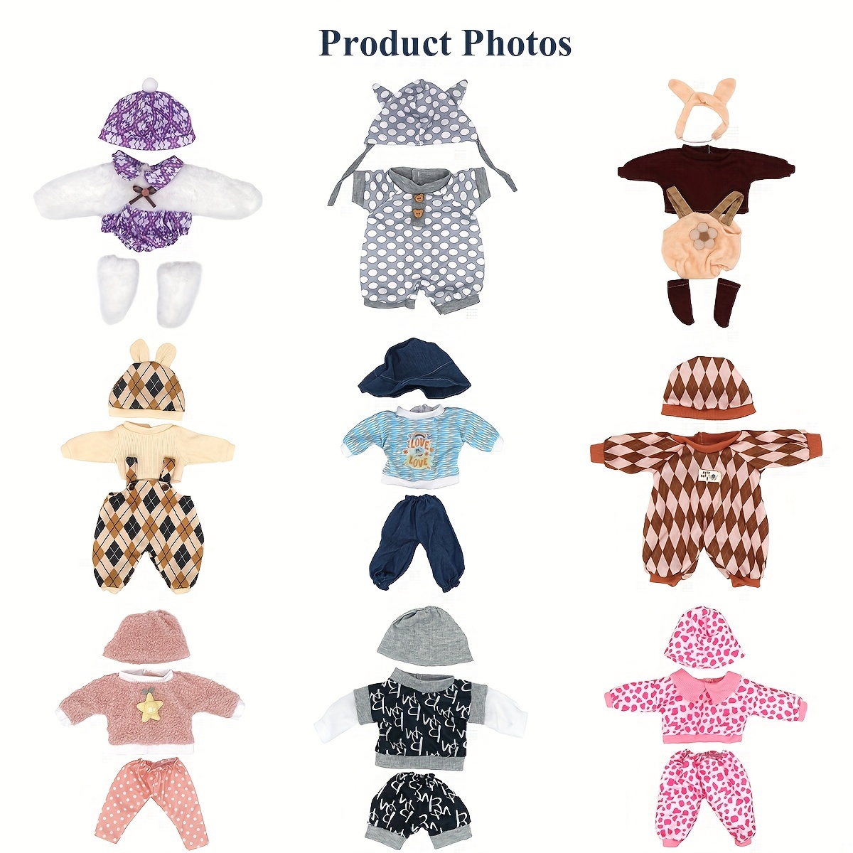 

Fashion Doll Clothes Set For 30cm/11.81in Dolls, And Animal Print Outfits With Hats, Suitable For 3-6 Years Old - Doll Not Included