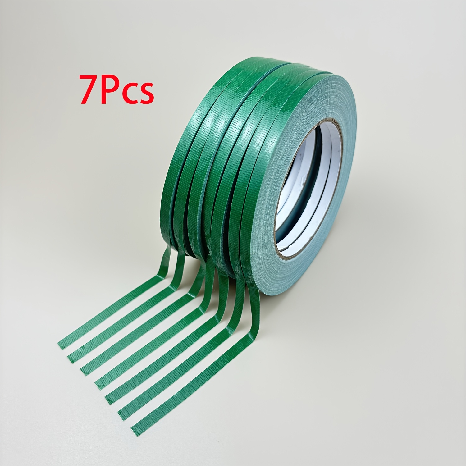 TEMU 7 Rouleaux de Bandes Florales, Vert, Bandes d'Emballage de Tiges de 1/4 po de Largeur, Bandes Florales Imperméables, Adaptées à de Bouquets de
