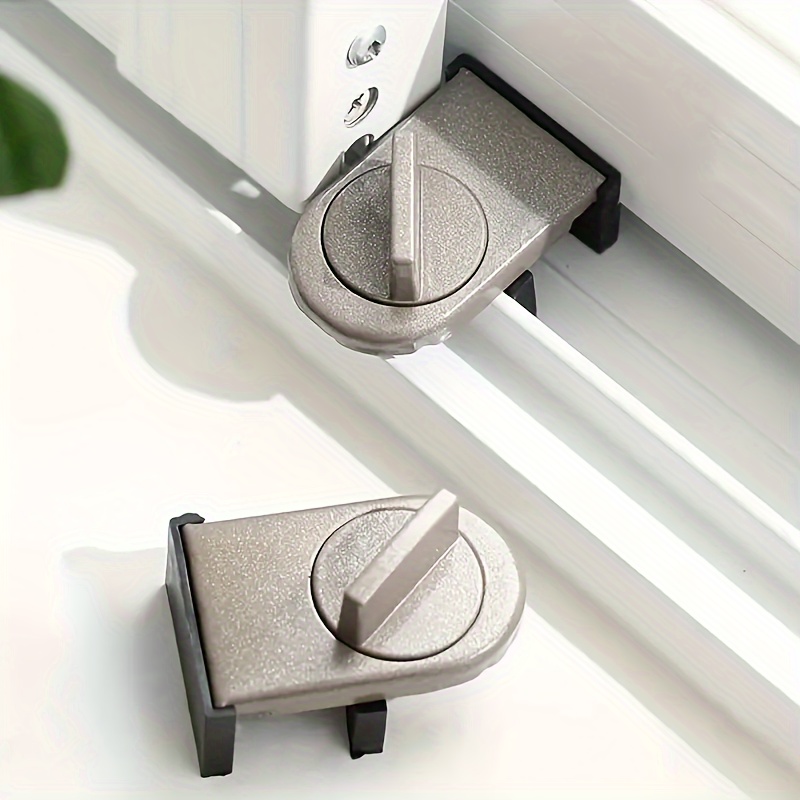

2pcs Aluminum Alloy Sliding Door & Window Lock Set: Upgrade Home Security With Anti-pinch, Anti-theft & Anti-fall Features