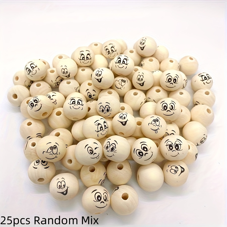 Image of 50pcs/25pcs Random Mix Of New Wooden Beads With , Suitable For Jewelry, Necklaces, Bracelets, Key Chain Additions, And Craft Additions. Suitable For Festivals, Perfect Gift