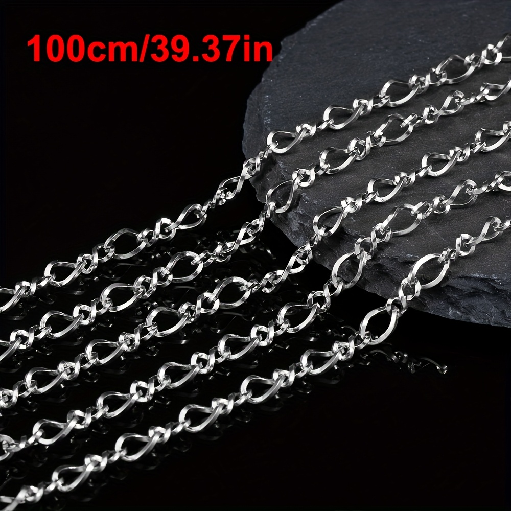 TEMU 1 Mètre Chaîne en Acier Inoxydable Torsadée Bracelet Collier Accessoires Bijoux DIY