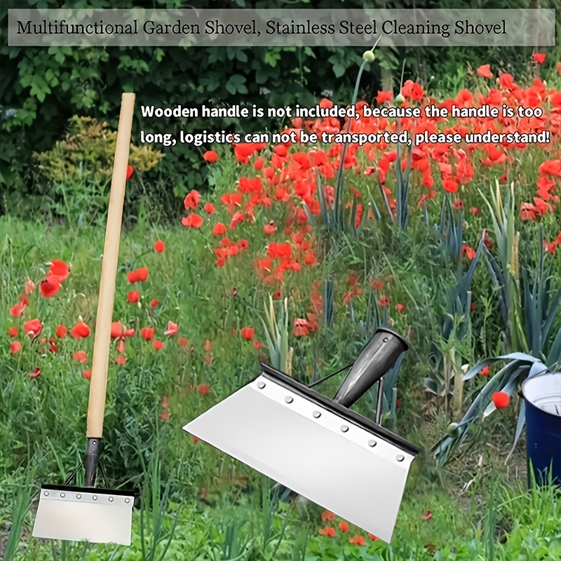 Pelle De Jardin Multifonction - Manche 120 Cm Amovible, Tête Acier Inox - Désherbage Allée, Terrasse, Dalles