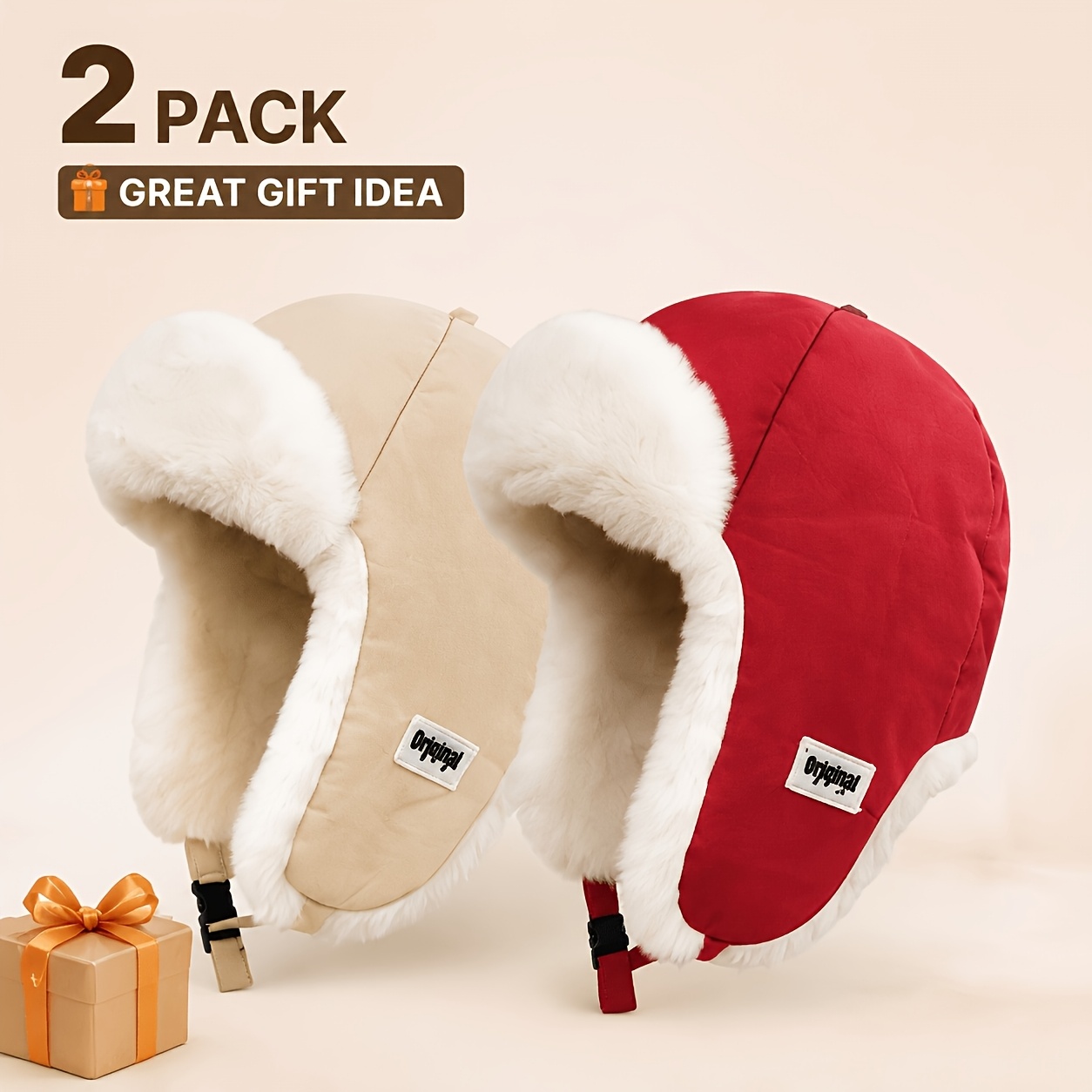 Unisex Winter Trapper Hat, Thick Windproof Pilot Ushanka Hat
