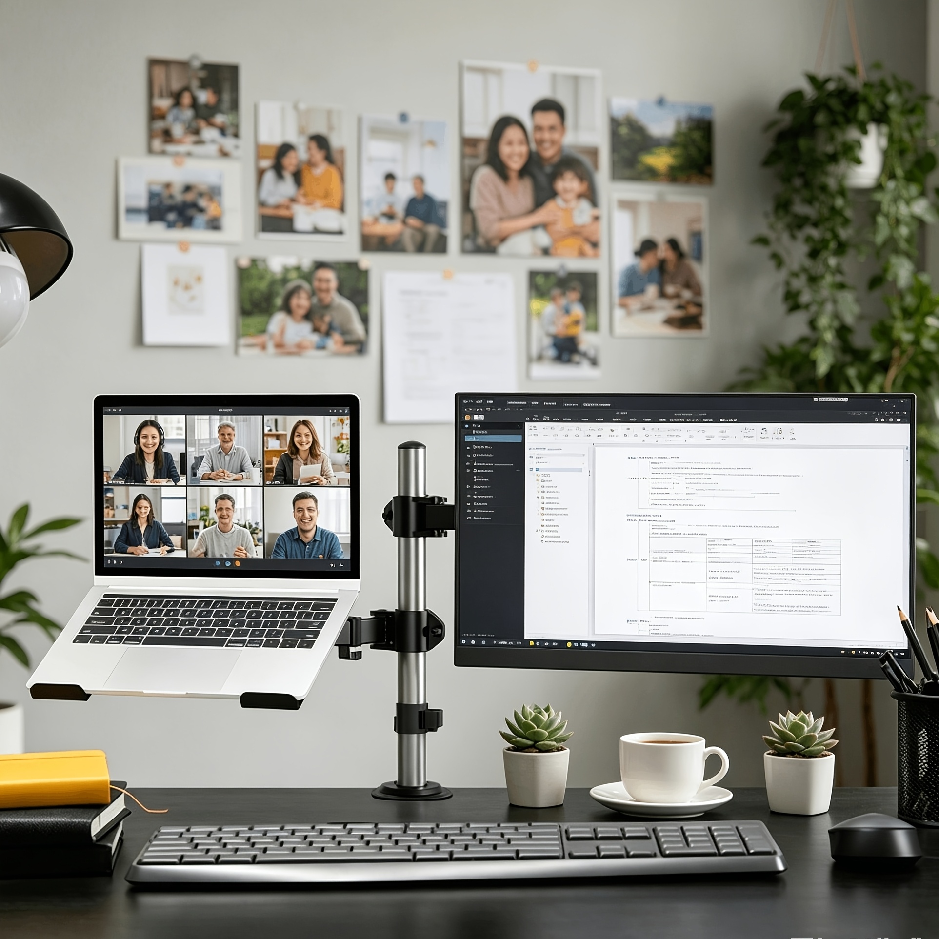 Laptop Lcd Monitor Dual Bracket, Suitable For 27 Inches
