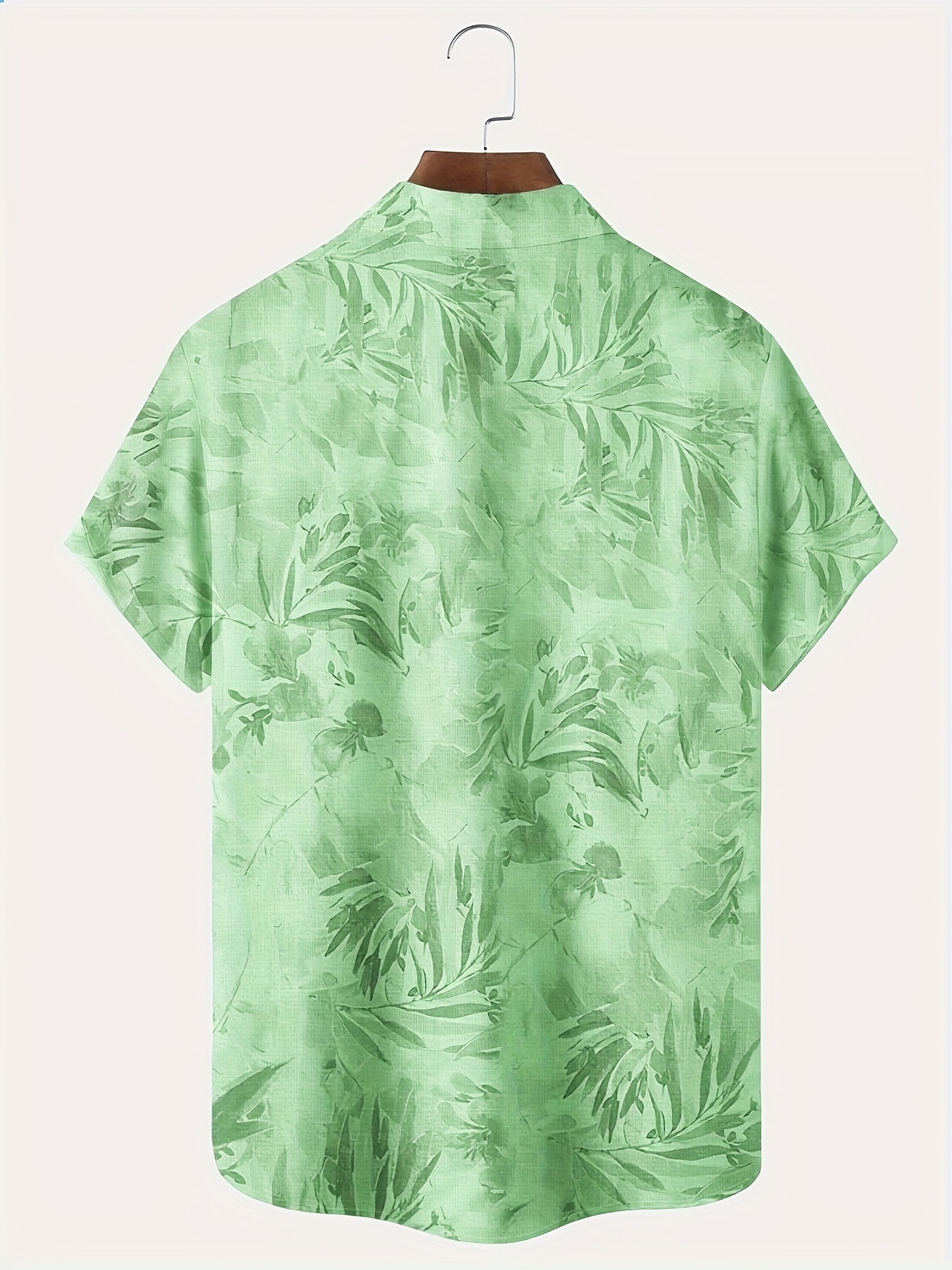 Hawaiian Floral Print Men's Plus Size Button-up Short Sleeve Shirt