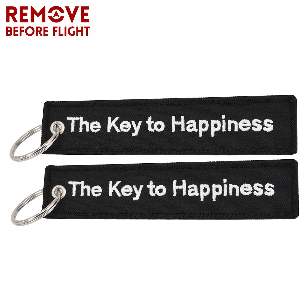 Embroidery Black White Keychains For Motorcycle To Key Rings