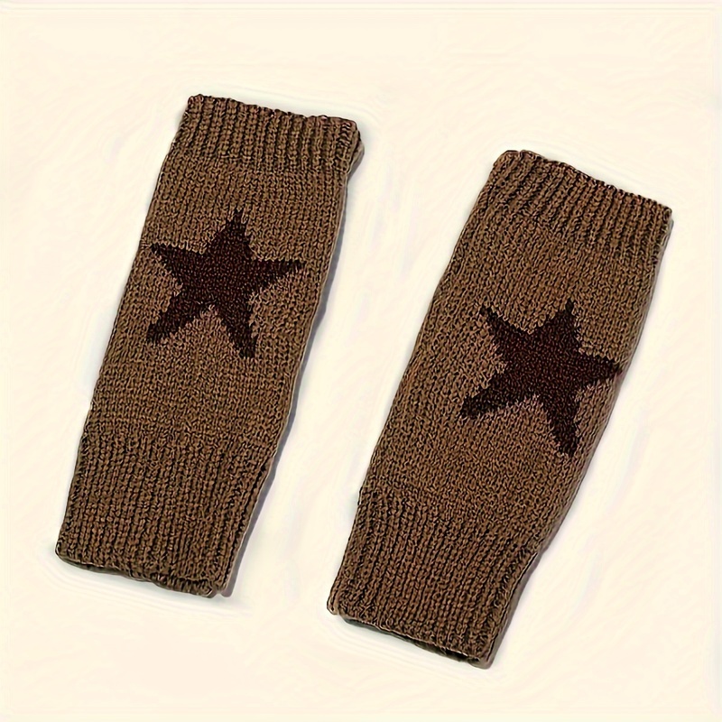 TEMU A Pair Of Star-shaped Gloves For Women, Trendy And Versatile, Perfect For Street Style With Fingerless Sleeves For