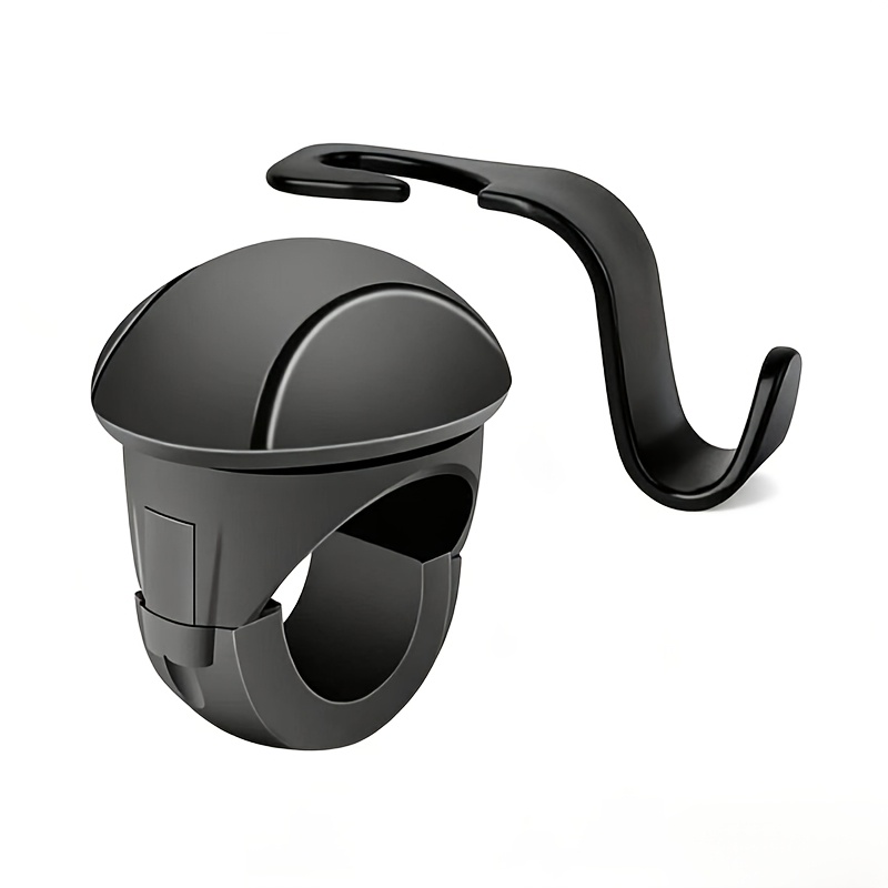 TEMU 2pcs (black Non-slip Silicone Steering Wheel Push Ball   Car Hook) 360-degree Multifunctional One-hand Steering Assist, Energy- Accessory, Ideal