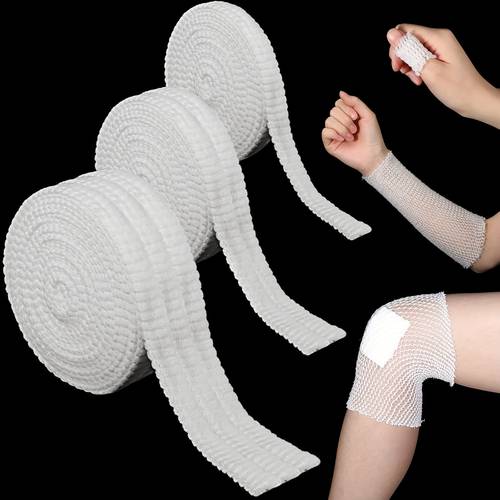 item picture 2 rolls soft breathable elastic mesh bandage total length 400cm 157 48in ideal for fingers knees calves thighs multi purpose use suitable for halloween christmas easter womens day day sports bandage mesh design