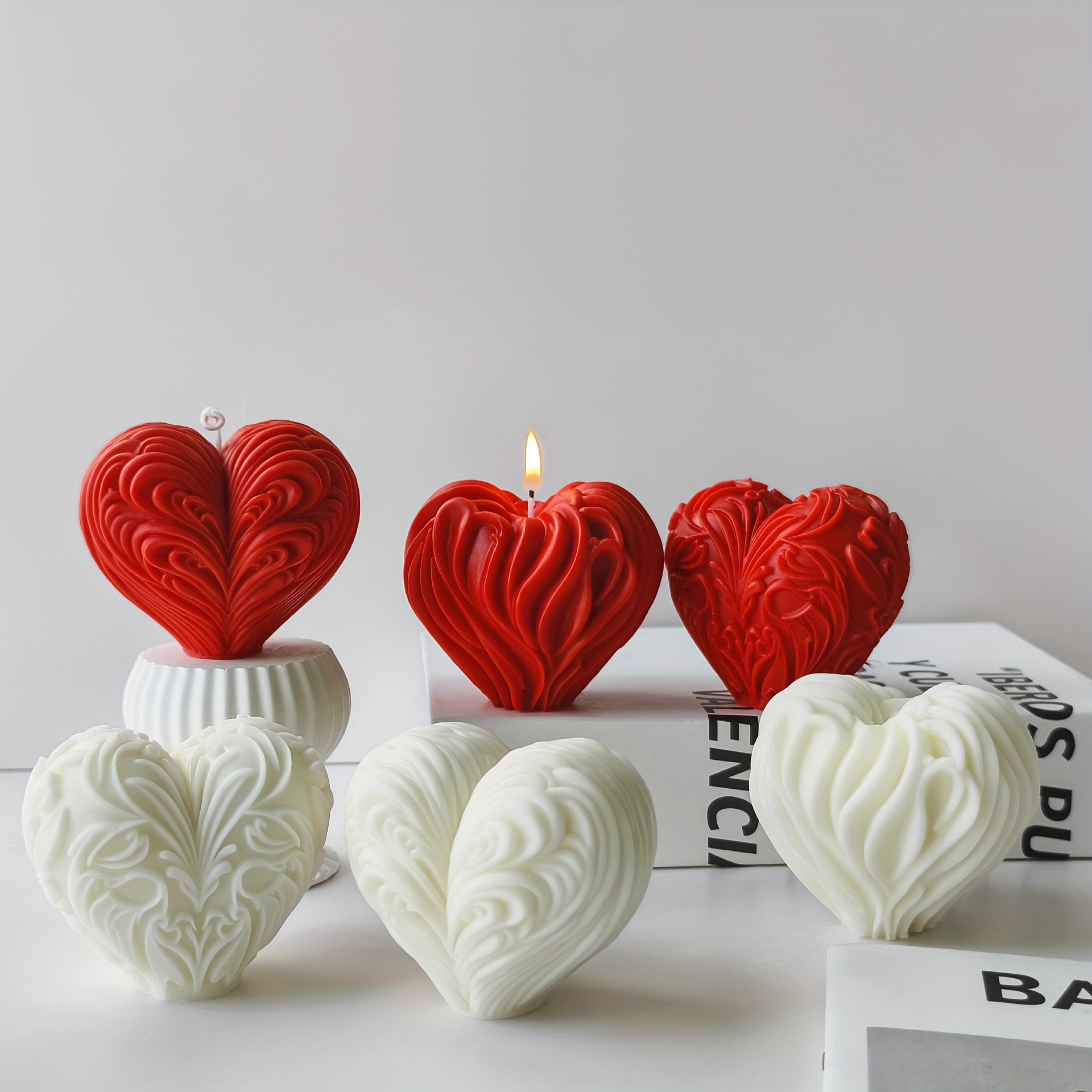 

Love Candle Silicone Mold Diy Valentine's Day Love Shape Handmade With Hand Gift Plaster