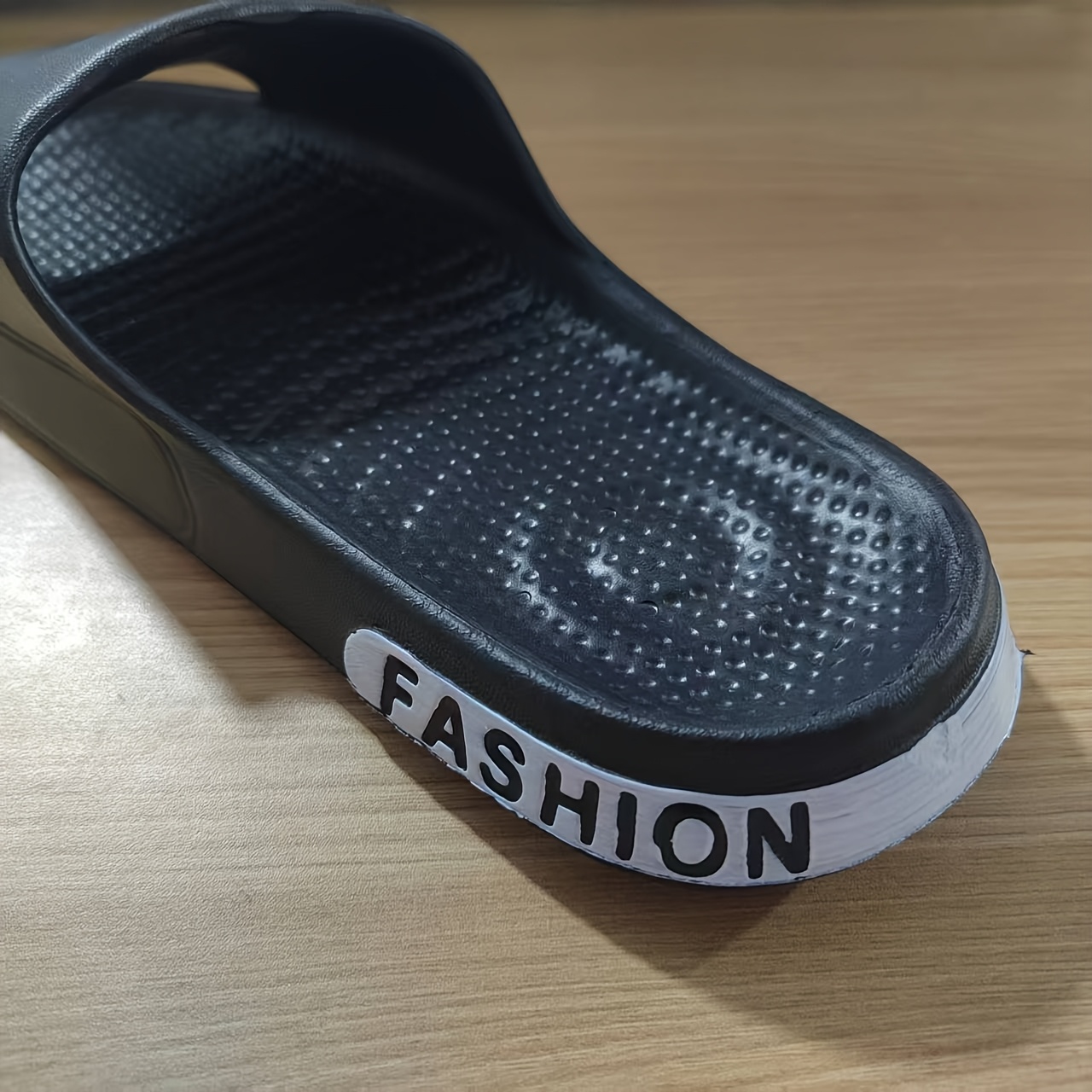 mens summer fashion massage slides non slip textured design eva material breathable open toe slippers for home outdoor and beach use indoor slippers casual slippers eva slides summer sandals Product details 0